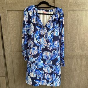 Lilly Pulitzer Blue and White Floral Dress